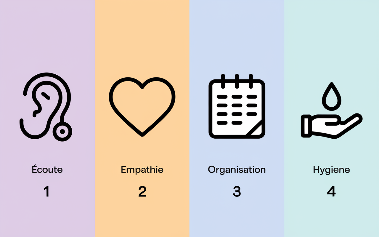Icônes compétences lettre de motivation aide-soignante