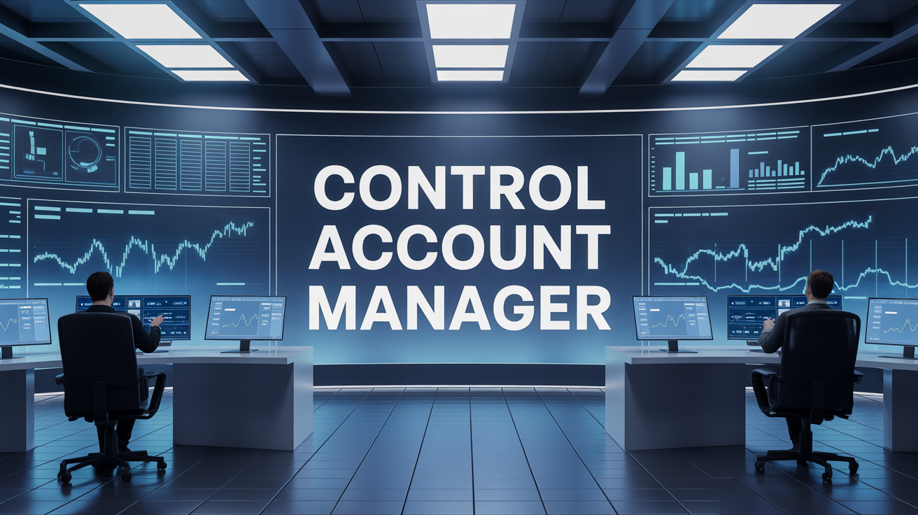 Salle de controle futuriste pour Control Account Manager gestion budgétaire