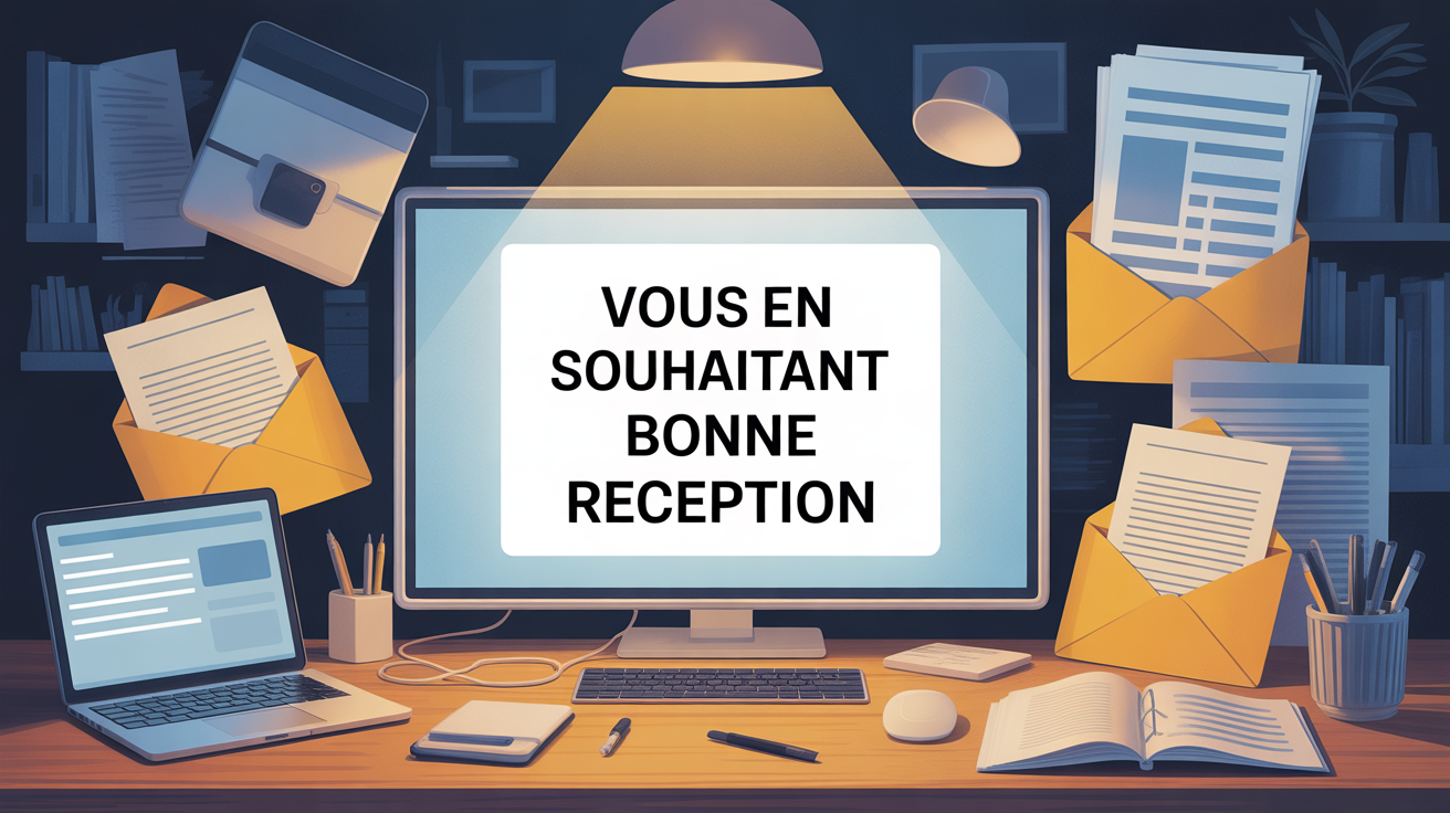 Illustration email professionnel vous en souhaitant bonne réception