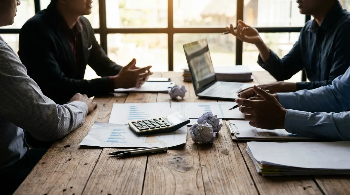 dirigeants entreprise autour table consultant financier