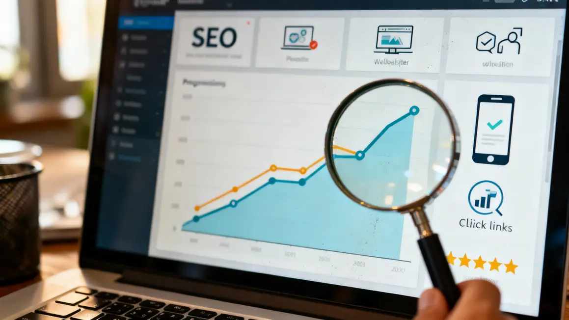 Tableau bord SEO visibilité site web digital