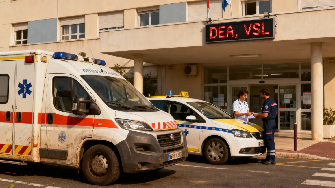 Ambulance taxi DEA VSL devant hopital