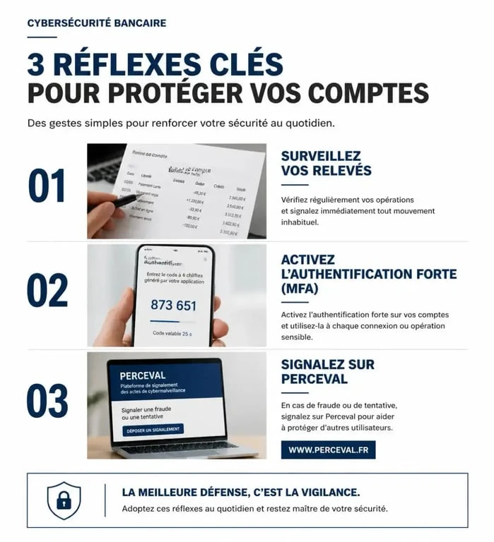 Infographie sur la sécurité bancaire et la protection contre le phishing