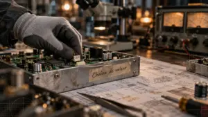 Entreprise electronique : assemblage d’une carte électronique en atelier