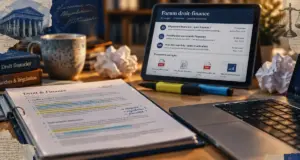 droit et finance forum : dossier et clavier d’ordinateur